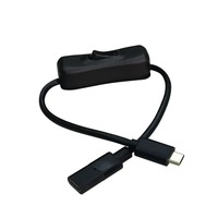 Câble d'alimentation USB-C mâle vers femelle avec interrupteur marche/arrêt, rallonge USB pour téléphones, tablettes, petites lampes de bureau/ventilateurs