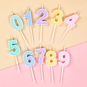 Número 0-9 vela Feliz cumpleaños 3D número velas para pastel de cumpleaños fiesta decoración boda aniversario celebración suministros - Product Image 2