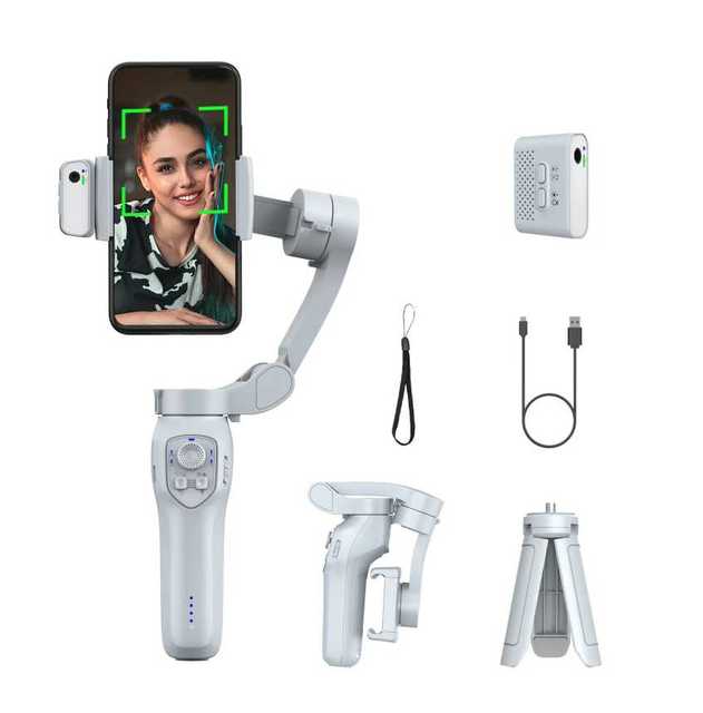 L7Cpro Plus Lightweight Foldable 3 for Gimbal Stabilizer Ai Tracking for Mobile Phone Easy Travel Single Hand Operate Slow