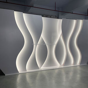 تصميم مبتكر تصميم جديد مذهل جودة عالية الزفاف البلاستيكية قوس موجة بيضاء أدى لوحة خلفية منحنية - Product Image 1