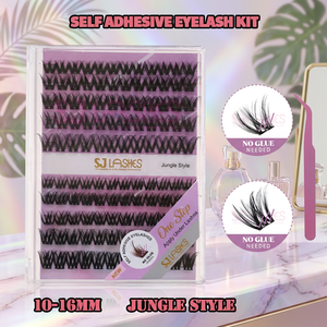 Cils naturels effilés sans colle, faits à la main, longueurs mixtes, pas de colle nécessaire, cils en grappe DIY, cils en grappe pré-collés - Product Image 1