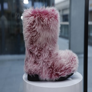 Bán buôn 100% Polyester dệt kim giả lông thỏ vải dày hai màu phiên bản sang trọng cho giày làm may mặc hàng dệt may - Product Image 6