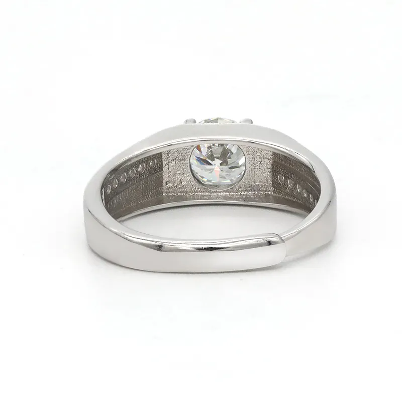 Grosir diskon besar cincin pernikahan mewah ringan mode Moissanite cincin pasangan cincin perak Sterling pria