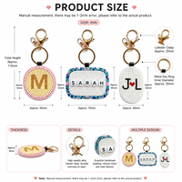Colgante Personalizado DIY con Cuentas de Semillas para Bolso, Monograma Inicial Personalizado, Llavero Hecho a Mano, Regalo de Boda para Dama de Honor, Venta al por Mayor