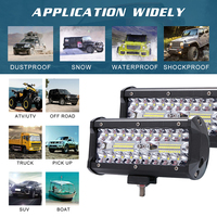Barre lumineuse LED super brillante de 7 pouces 120W, faisceau combiné, feux de conduite pour voiture, feux de brouillard pour camion tout-terrain 4x4 SUV