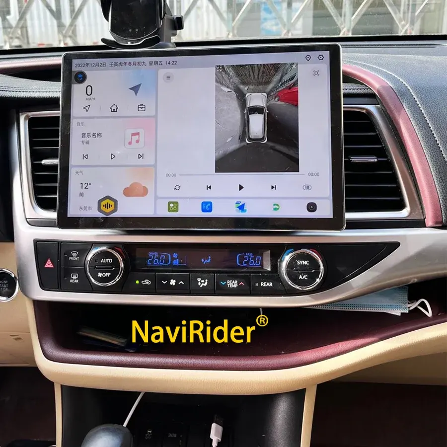 Pemutar Multimedia nirkabel Auto 13.3 inci 2K layar Android untuk TOYOTA Highlander 2015 2017 Stereo navigasi Radio mobil