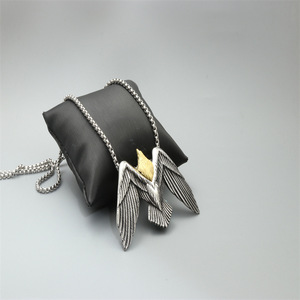 Collar con colgante de águila de acero inoxidable, unisex, regalo del zodiaco animal, joyería - Product Image 3