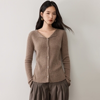 Großhandel Slim Fit Kaschmir-Cardigan für Damen, Revers-Knopf-Pullover, Schlankmachende Strickoberbekleidung