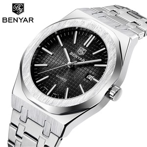 BENYAR 5156 nouvelle montre d'affaires pour hommes cadran 40mm 30 mètres étanche montre à Quartz pour hommes chronomètre course seconde montre - Product Image 2