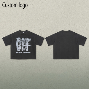 Camiseta gráfica con logotipo personalizado para hombre, camiseta de manga corta con cuello redondo, estilo urbano informal de verano, de algodón - Product Image 1