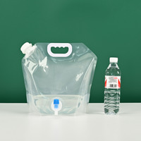 Nouveau produit Sac à eau portable en PE de 10 litres avec valve papillon, bec verseur et robinet