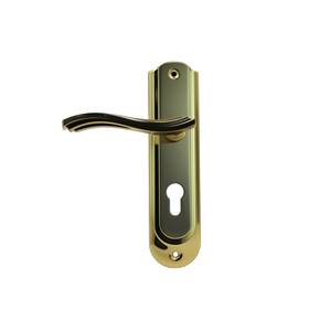Nouvelle conception, prix d'usine, Moyen-Orient, poignées et serrures <span class=keywords><strong>de</strong></span> porte en aluminium avec plaque arrière noire dorée <span class=keywords><strong>de</strong></span> 58 mm, poignée <span class=keywords><strong>de</strong></span> porte sur plaque et clés - Product Image 1