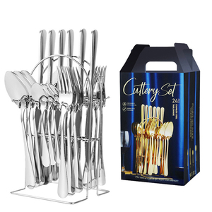 Custom Hoge Kwaliteit 24 Stuks Bestek Lepel Mes Vork <span class=keywords><strong>Set</strong></span> Rvs Bestek <span class=keywords><strong>Set</strong></span> Goud Bestek Sets Met Geschenkdoos - Product Image 4