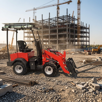 SRY Electric Mini Wheel Loader 4WD 0.2m Bucket 3KW Daya Putar Pendek untuk Kebun Pertanian Peternakan