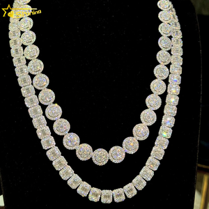 Elmas test 9mm zincir buzlu Out baget geçmek özel 925 ayar gümüş Hip Hop VVS Moissanite tenis zinciri - Product Image 3