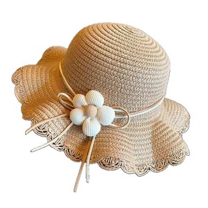 Sombrero de Paja para Niñas de 2 a 10 Años, Ala Ancha, Protección Solar, con Flor, Estilo Dulce y Fresco, Primavera 2026 - Product Image 5