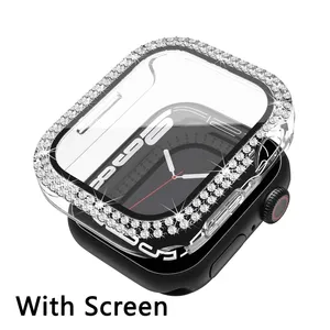 Custodia protettiva per paraurti con diamante CAOWTAN per Cover orologio <span class=keywords><strong>Apple</strong></span> serie 7 <span class=keywords><strong>6</strong></span> SE 5 4 3 38mm 42mm per Iwatch 45mm 41mm 40mm 44 mm - Product Image 2