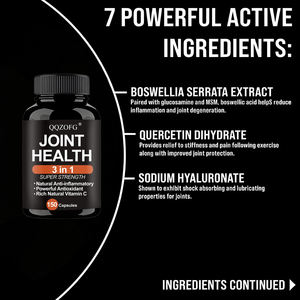 Capsules naturelles anti-inflammatoire antioxydant puissant et vitamine C 3 en 1 Supplément de soutien articulaire pour adultes - Product Image 5