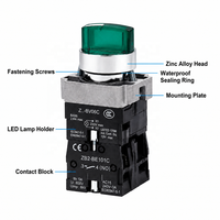 Interrupteur à bouton-poussoir XB2 avec LED éclairée, bouton rotatif autobloquant à deux ou trois positions, sélecteur rotatif à deux positions