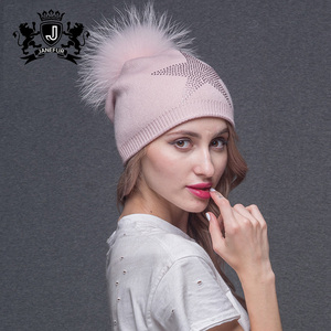 <strong>New</strong> <strong>Fashion</strong> Wool <strong>Beanie</strong> Wholesale Warm Knitted <strong>Beanie</strong> With Fur Ball Luxury Women Winter Hat Fur <strong>Pom</strong> <strong>Beanie</strong> Hats - Product Image 4