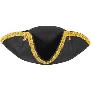 Chapeaux de fête drôles d'Halloween Chapeau tricorne de style colonial-Chapeau tricorne colonial de luxe de la guerre révolutionnaire - Product Image 2