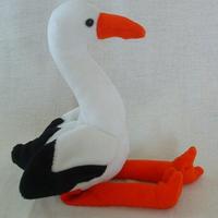 Jouets en peluche personnalisés en forme d'oiseau cigogne, design adorable, matière peluche douce et bon marché