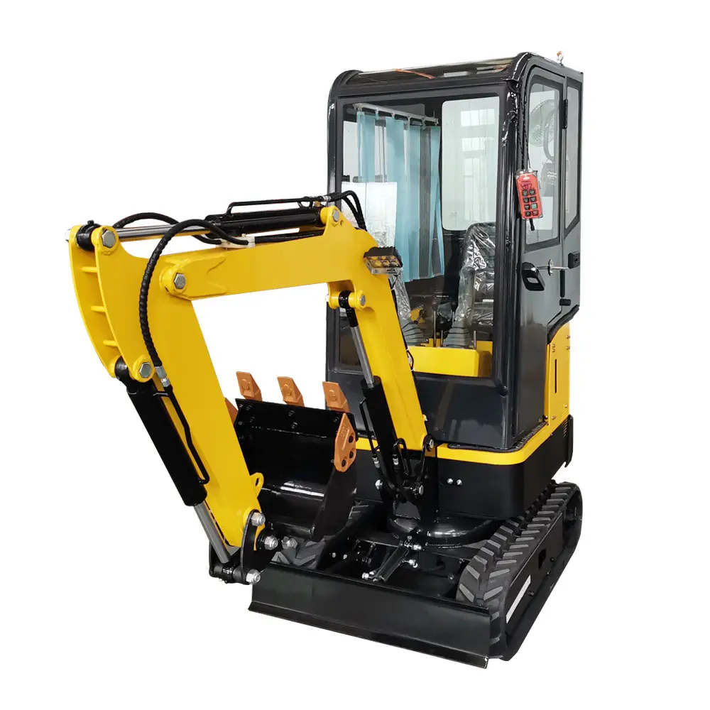 Vente chaude Petite Caterpillar Mobil Electrica Jaune Prix d'excavatrice de bonne qualité Roue à godets Mini pelle de 1.0 tonnes