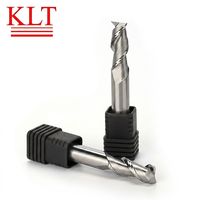 Fraise carrée à deux dents KLT haute performance en carbure monobloc pour aluminium, finition sans copeaux, fraisage à 45°