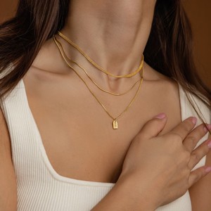 Tendance Charme Collier Minimaliste Personnalisé Initiale Plaqué Or Collier Lettre Collier Meilleur Ami Cadeau - Product Image 4