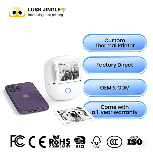 CustomStencil Label Mini Printer Portable Thermal Sticker Maker for Small Business Ideal for Barcode, Shipping Product Labels