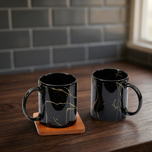 Black Gold Marble Ceramic Eco-friendly Modern Coffee <b>Mug</b> Glossy Polished with Gift <b>Box</b> for Home Office Gift - Product Image 1