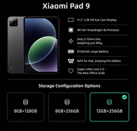 Tablet PC Original Baru Xiao Mi Pad 9 11.2" 3200*2136 144Hz/Snapdragon 8s Gen4/Baterai 9720mAh/Pengisian Daya 45W/Wi-Fi 7/HyperOS 4.0