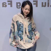 Pull en fausse fourrure de vison épais et imperméable pour femme, style décontracté, orné de papillons et de sequins, idéal pour l'hiver (commerce extérieur Europe-Amérique)