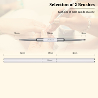 Nouveauté : Pinceau professionnel double tête pour détails et liner, en nylon et poils de Kolinsky, manche métallique, pour nail art