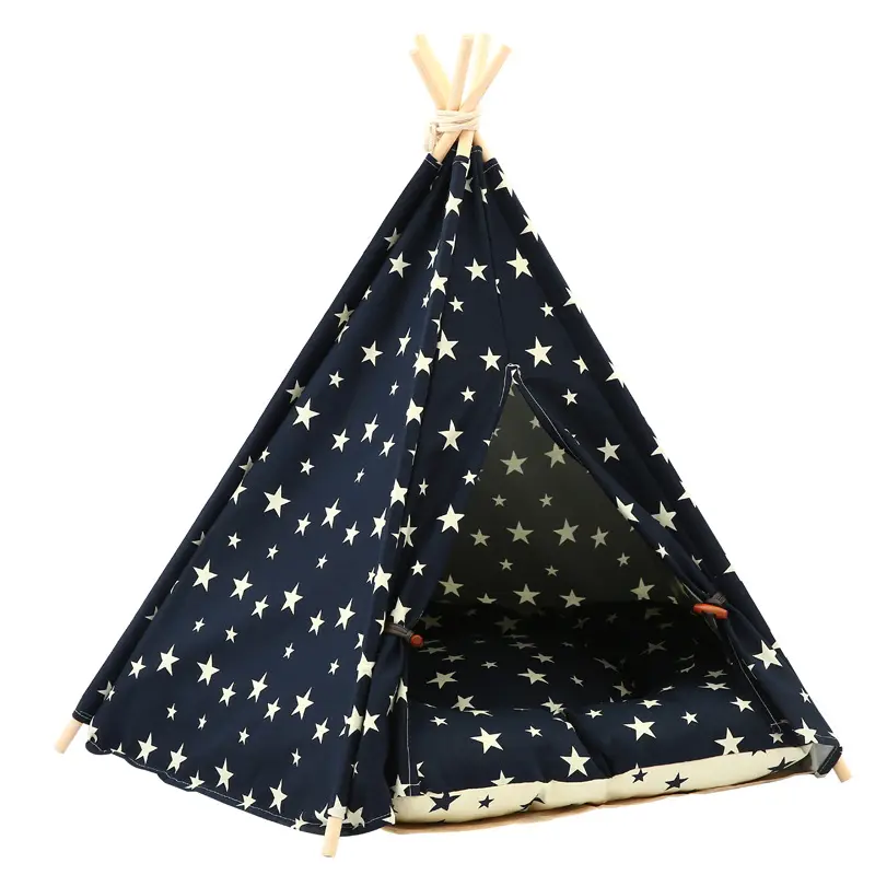 Beliebteste Haustier Tipi Hund & Katze Bett Mit Kissen Luxus Hunde zelt & Haustier häuser Mit Matte Tafel