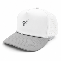 Waterdichte 5-delige lasergeperforeerde handgebreide 3D geborduurde golfpet met fruitmotief, aangepast logo, ademend, outdoor, unisex
