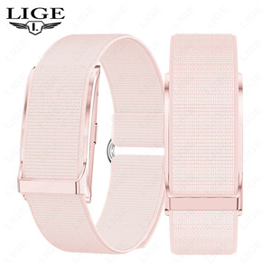 Bracelet de montre intelligente Lige en maille or rose pour le suivi de la santé et du fitness, style unisexe pour couple - Product Image 1