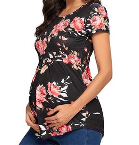 T-shirt a maniche corte per l'estate ODM/OEM da donna con top premaman Casual comodi per l'<span class=keywords><strong>allattamento</strong></span> - Product Image 1