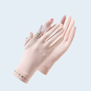 Logo personalizzato estate Unisex due dita ghiaccio seta Touch Screen sottile di base guanti da ciclismo guanti da Golf guanti nitrili guanto - Product Image 6