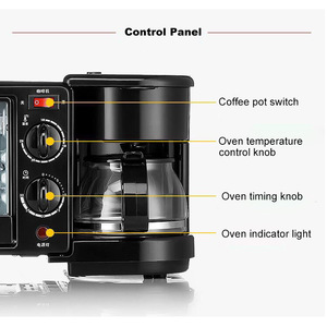 เครื่องทำกาแฟอัตโนมัติอเนกประสงค์ 3-in-1 ขนาด 12 ลิตร พร้อมเตาอบและกระทะทอด สแตนเลส ทนทาน ใช้ในครัวเรือน - Product Image 4