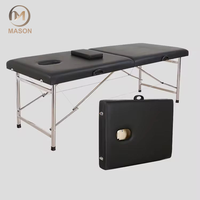 Table de massage pliable professionnelle portable moderne confortable pour la thérapie corporelle et la beauté du visage, éponge haute densité, acier inoxydable