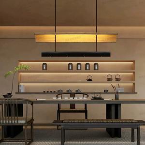 Luminaire suspendu long en cristal LED de style zen minimaliste moderne pour restaurants de style chinois, salons, salles de thé, réception - Product Image 5