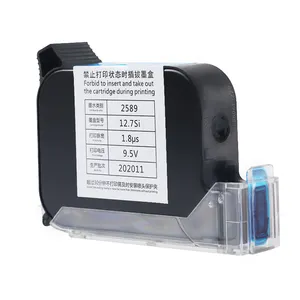 TIJ 2.5 Online Packing Code Coding Machine Thermal Jet White Refilled Black Ink Cartridge For Handheld Inkjet Printer