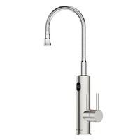 Briwellna 220V 3200W SS304 Robinet d'eau chaude instantanée Robinet de chauffage électrique avec bec flexible pour cuisine et salle de bain