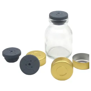 Direct sale by manufacturer 50 ml big mouth moulded infusion bottle or vial with IV rubber stopper and aluminum cap