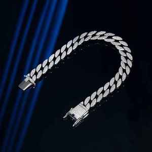 Moissanite Iced Cuban Link Bracelet 925 Sterling Silver Plated Hip Hop Style Trendy Chain Link Jewelry Gift for <b>Men</b> Women - Product Image 3