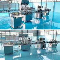 Machine de capsulage et d'étiquetage de shampooing de pompe sans air de vaisselle de dessus de table de remplissage de bouteille d'eau liquide
