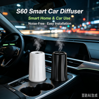 Diffuseur d'aromathérapie pour voiture à ultrasons en plastique écologique rechargeable 35ML, durable, longue durée de vie, ultra silencieux, portable, double