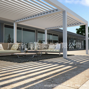Pergola en alliage d'aluminium 3x4m avec lames orientables électriques, auvent extérieur pour villa, design minimaliste, abri de jardin - Product Image 2