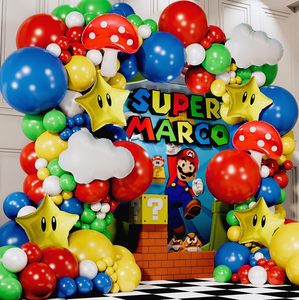 Kit de Arco de Globos Super Adventure con Globos de Nubes y Estrellas, Globos Rojos, Azules, Verdes y Amarillos para Decoración de Cumpleaños con Temática de Videojuegos - Product Image 5